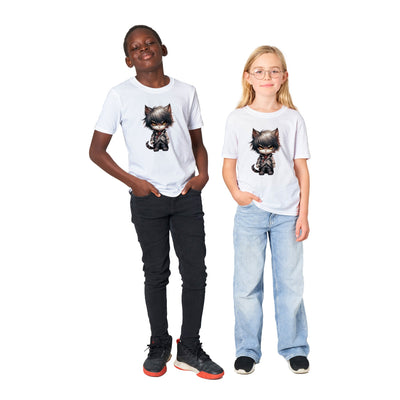 Camiseta júnior unisex estampado de gato "Light Catgami" Michilandia | La tienda online de los amantes de gatos