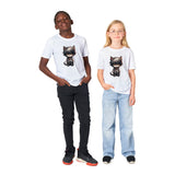 Camiseta júnior unisex estampado de gato "Light Catgami" Michilandia | La tienda online de los amantes de gatos