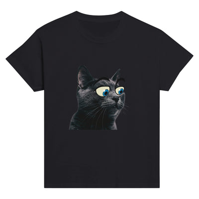 Camiseta Junior Unisex Estampado de Gato "Ojos Divertidos" Michilandia