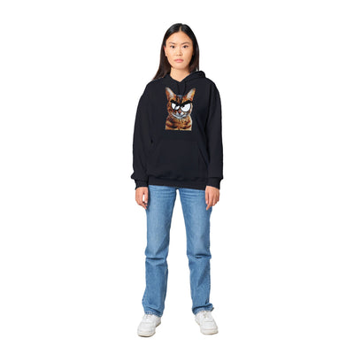 Sudadera con Capucha Unisex Estampado de Gato "Bengala Malicioso" Michilandia