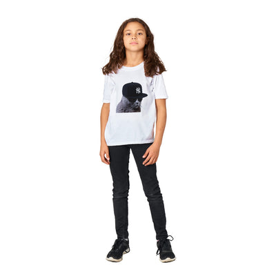 Camiseta Junior Unisex Estampado de Gato "El Swag" Michilandia | La tienda online de los fans de gatos