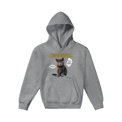 Sudadera con capucha júnior estampado de gato "Regalo Incomprendido" Michilandia | La tienda online de los amantes de gatos