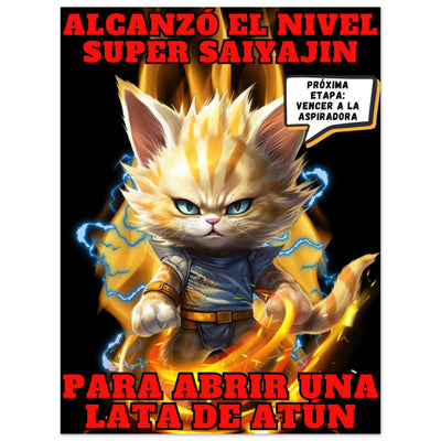 Panel de aluminio impresión de gato "Super Saiyajin Felino" Michilandia | La tienda online de los amantes de gatos