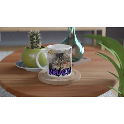 Taza Blanca con Impresión de Gato "Meme Urusai!" Michilandia | La tienda online de los amantes de gatos