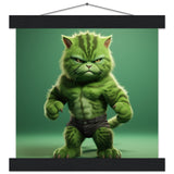 Póster semibrillante de gato con colgador "Michi Hulk" Gelato