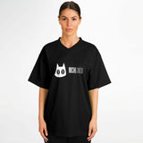 Camiseta de fútbol unisex estampado de gato "Atardecer Heroico" Subliminator