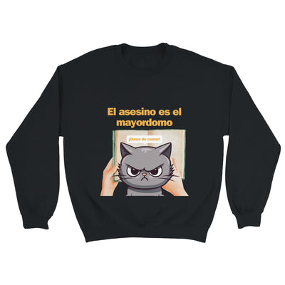 Sudadera Unisex Estampado de Gato "El Misterio del Mayordomo" Michilandia | La tienda online de los fans de gatos