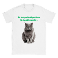 Camiseta unisex estampado de gato "Michi desafiante"