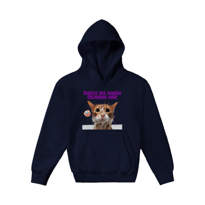 Sudadera con capucha júnior estampado de gato "Traición Felina" Gelato