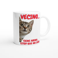 Taza Blanca con Impresión de Gato "Emergencia Felina" Michilandia | La tienda online de los fans de gatos