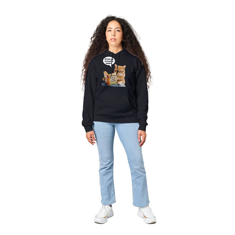 Sudadera con Capucha Unisex Estampado de Gato "Biografía de Karen" Michilandia