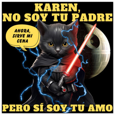 Panel de aluminio impresión de gato "Darth Miau" Michilandia | La tienda online de los amantes de gatos