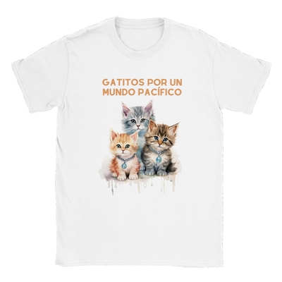 Camiseta unisex estampado de gato "Mundo pacífico" Gelato