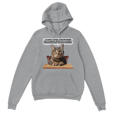 Sudadera con Capucha Unisex Estampado de Gato "Confesión Incomoda" Michilandia | La tienda online de los fans de gatos