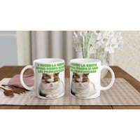 Taza Blanca con Impresión de Gato 