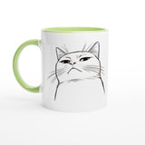 Taza Bicolor con Impresión de Gato "Mirada Desafiante" Michilandia