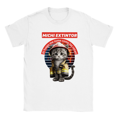 Camiseta júnior unisex estampado de gato 