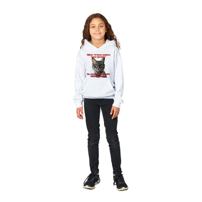 Sudadera con capucha júnior estampado de gato "Promesa de Ejercicio" Michilandia | La tienda online de los fans de gatos