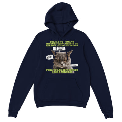 Sudadera con capucha unisex estampado de gato "El Detector de Golosinas" Michilandia | La tienda online de los amantes de gatos