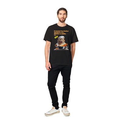 Camiseta Unisex Estampado de Gato "Chef en Apuros" Michilandia | La tienda online de los fans de gatos