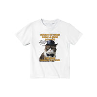 Camiseta Junior Unisex Estampado de Gato "Dilema de Gala" Michilandia | La tienda online de los fans de gatos