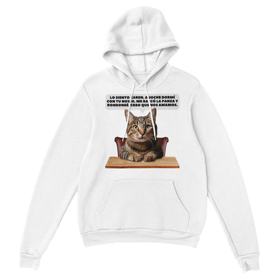 Sudadera con Capucha Unisex Estampado de Gato "Confesión Incomoda" Michilandia | La tienda online de los fans de gatos