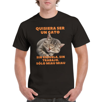 Camiseta Unisex Estampado de Gato 