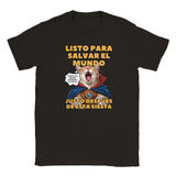 Camiseta Junior Unisex Estampado de Gato "Héroe Descansando" Michilandia | La tienda online de los fans de gatos