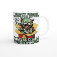 Taza Blanca con Impresión de Gato "Sorpresa Hulk" Michilandia | La tienda online de los amantes de gatos