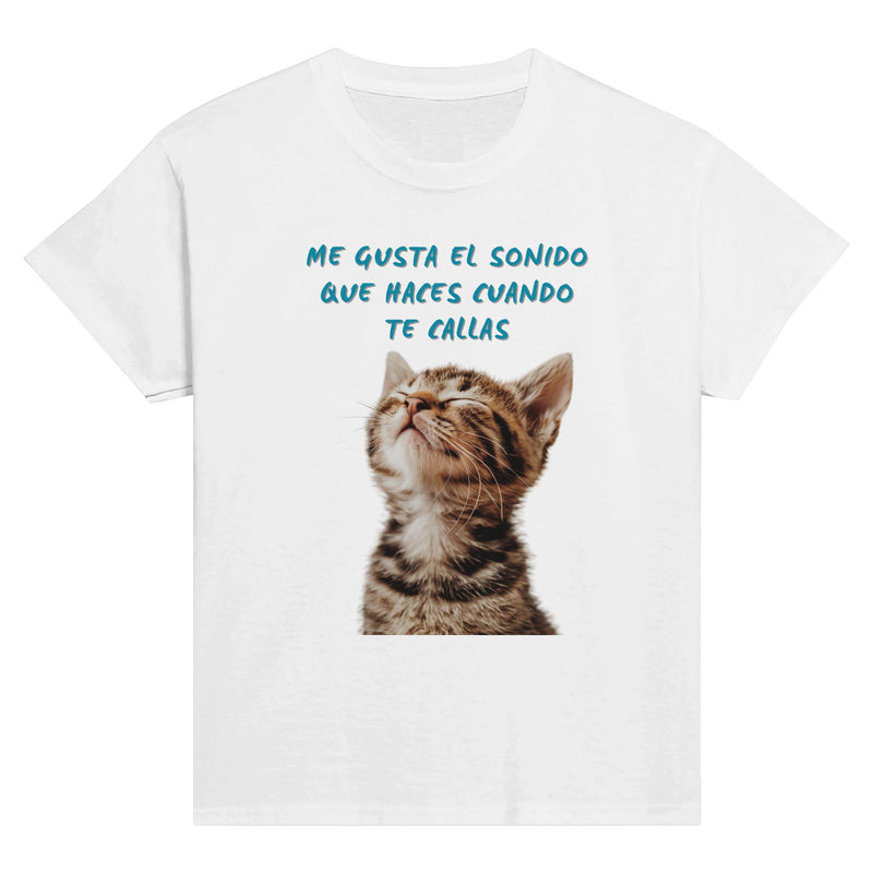 Camiseta Junior Unisex Estampado de Gato 