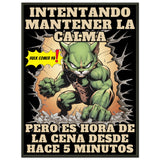 Póster Semibrillante de Gato con Marco Metal "Hulk comer ya" Michilandia | La tienda online de los amantes de gatos