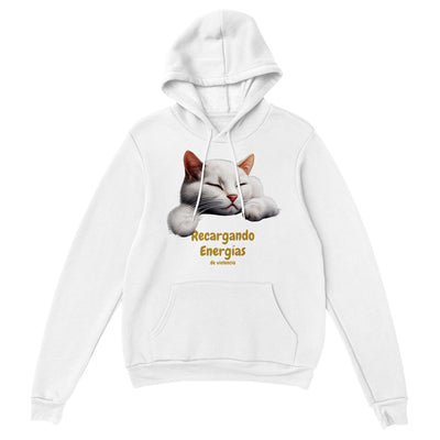 Sudadera con capucha unisex estampado de gato "Recargando Violencia" Gelato