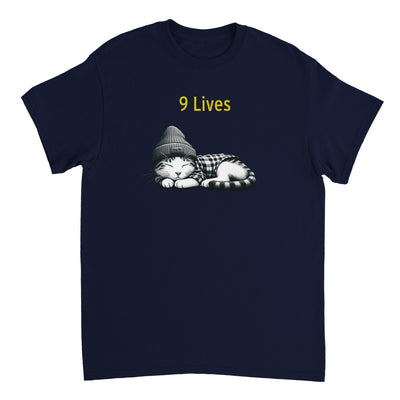 Camiseta Unisex Estampado de Gato "9 Lives" Michilandia | La tienda online de los fans de gatos