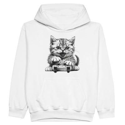 Sudadera con capucha júnior estampado de gato 