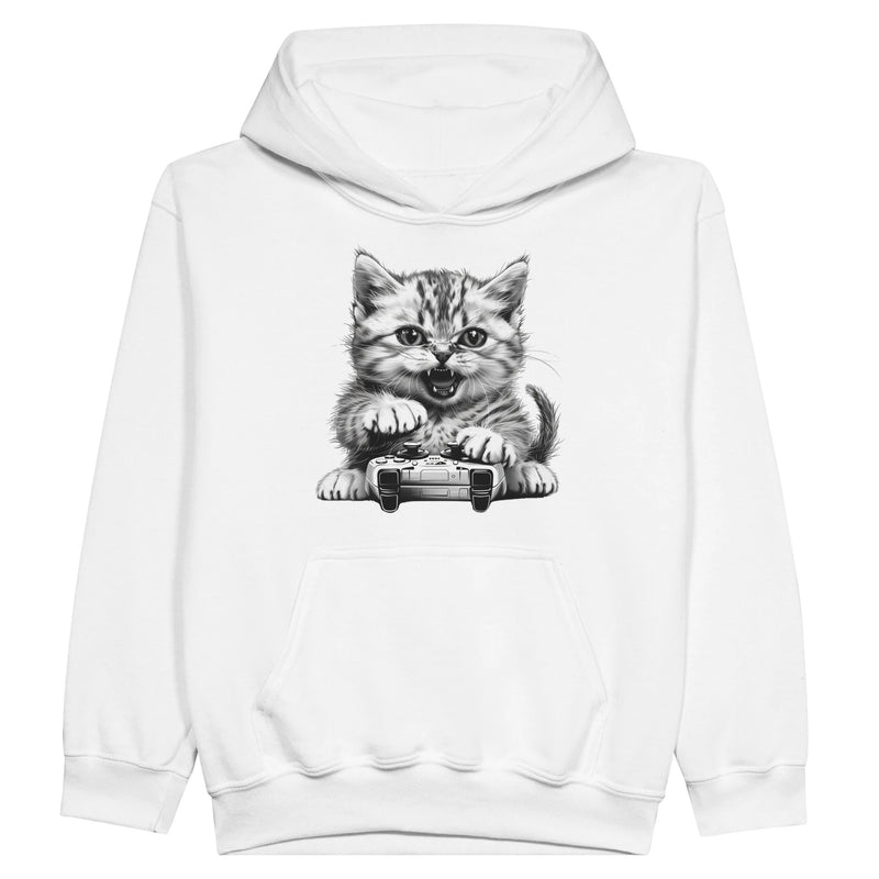 Sudadera con capucha júnior estampado de gato 