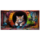 Lienzo de gato "Graffiti Felino en el Túnel"
