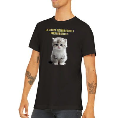 Camiseta unisex estampado de gato "Guerra nuclear" Gelato