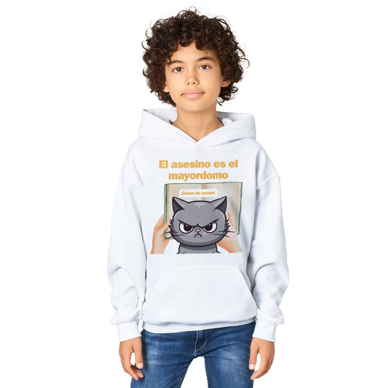 Sudadera con capucha júnior estampado de gato 