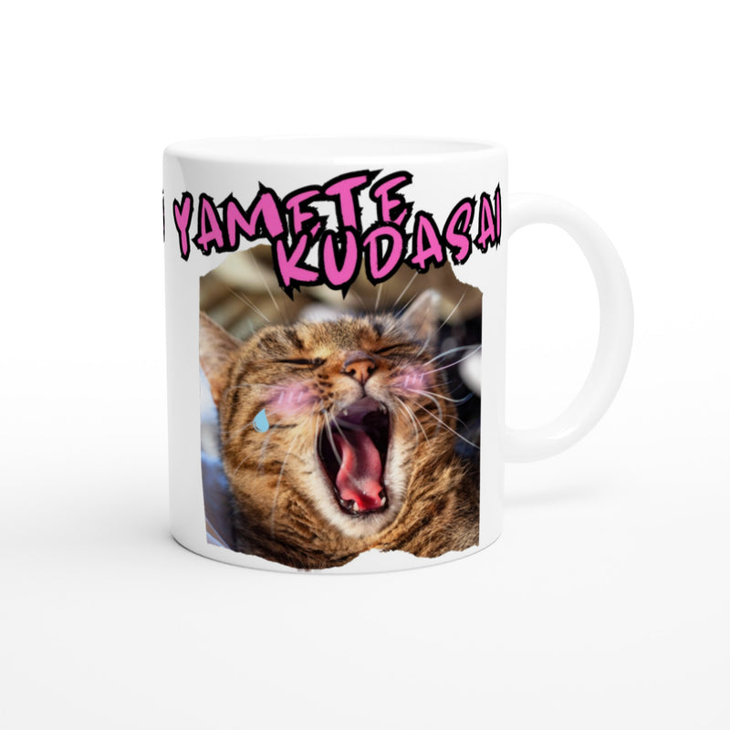 Taza blanca con impresión de gato "Expresión Otaku" Michilandia | La tienda online de los amantes de gatos