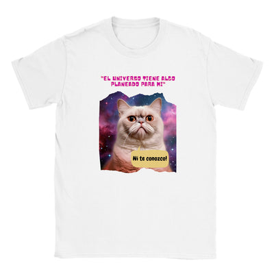 Camiseta júnior unisex estampado de gato 