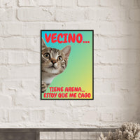 Póster Semibrillante de Gato con Marco Metal "Emergencia Felina" Michilandia | La tienda online de los fans de gatos