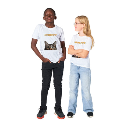 Camiseta Junior Unisex Estampado de Gato "Consulta Curiosa" Michilandia | La tienda online de los fans de gatos