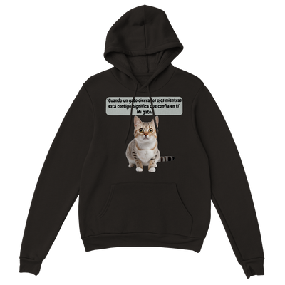 Sudadera con capucha unisex estampado de gato 