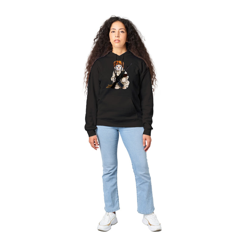 Sudadera con capucha unisex estampado de gato "Michi Talibán" Gelato