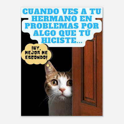 Panel de aluminio impresión de gato "Michi Culpable" Michilandia | La tienda online de los amantes de gatos