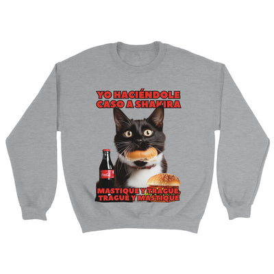 Sudadera Unisex Estampado de Gato "Masticar y Tragar" Michilandia | La tienda online de los fans de gatos