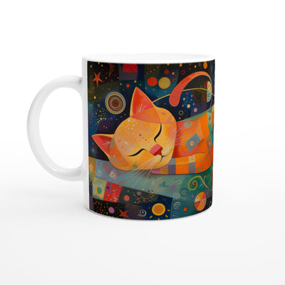 Taza Blanca con Impresión de Gato 