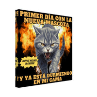 Lienzo de gato "Nuevo Rival" Michilandia | La tienda online de los fans de gatos