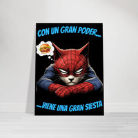 Panel de aluminio impresión de gato "Spider-Siesta" Michilandia | La tienda online de los amantes de gatos