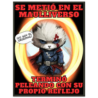 Póster Semibrillante de Gato con Marco Metal 